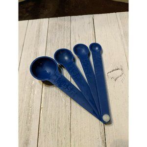 Action Ind Measuring Spoons Set of 4 Blue 1 TBSP 1 Tsp 1/2 Tsp 1/4 Tsp